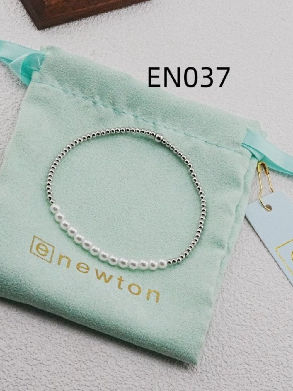 Enewton Platinum Bead & Pearl Single Bracelet